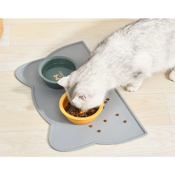 Matte for hunde- og kattematskåler, vanntett matte S