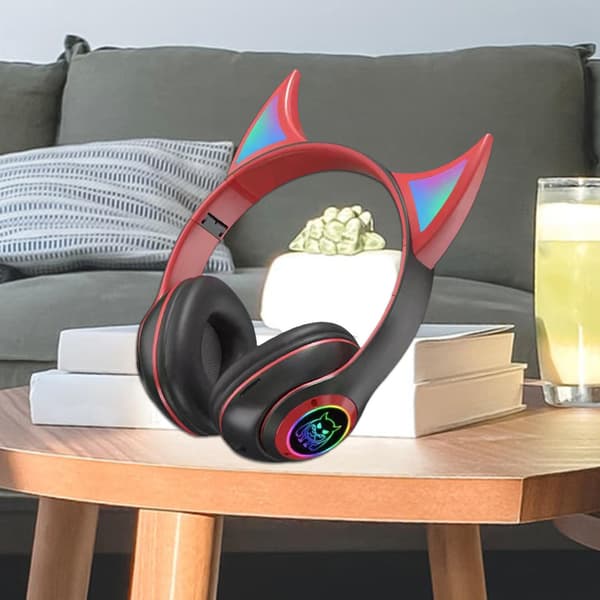 Bluetooth-hörlurar med kattöron, trådlösa Bluetooth-spelhörlurar med