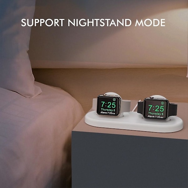 QD-AHASTYLE PT116 Kaksoisasemainen Latausteline Apple Watchille, Älykellon Laturin Pidike Alusta Tyyli D Apple Watch SE (2022) Tyyli D Apple...