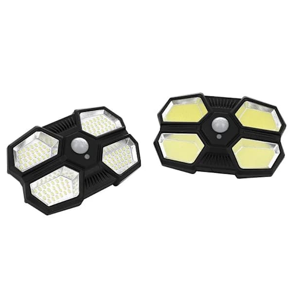 Utendørs Solcellelampe, Utendørs LED-spotlight 108 LED Bevegelsessensor, 3 Moduser Solcellelampe med Bevegelsessensor IP65 Vanntett for Garasje Hage Gjerde ...