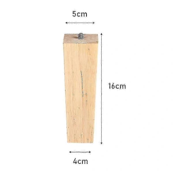 4-pack Möbelben i trä, ek, fyrkantiga bordsben för utbyte av hemmöbler 15 cm