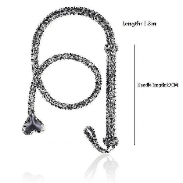 Ekte Lær Bullwhip Hest (svart)