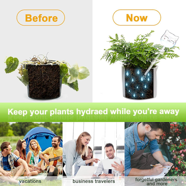 Vandingsanordninger til planter, 3 stk. selvvandende planteglas, gennemsigtige katteformede automatiske vandingskugler, plantevander_qq