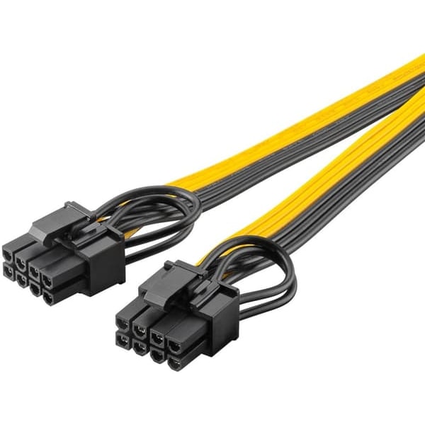 Virtajohdin 8-nastainen naaras - kaksois 6+2 uros PCIe_qq varten