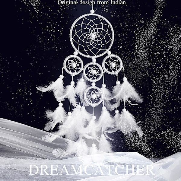 Dreamcatcher with Feathers White 60 x 15 cm 97