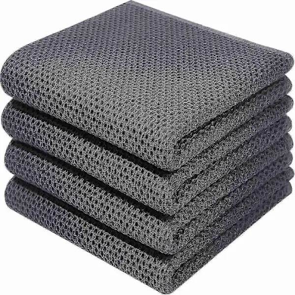 6-pack 100% Bomull Frotté Köksdukar - Hängögla för Disk och Köksrengöring Mörkgrå 34*73cm Mörkgrå 34*73cm