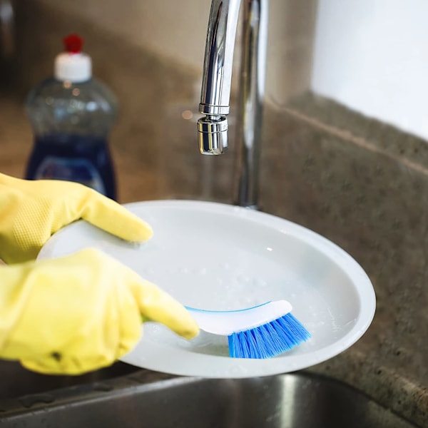Plastdiskbørste med sugekopp, 3-pakning | Disk børster for rengjøring av vask, retter, gryter