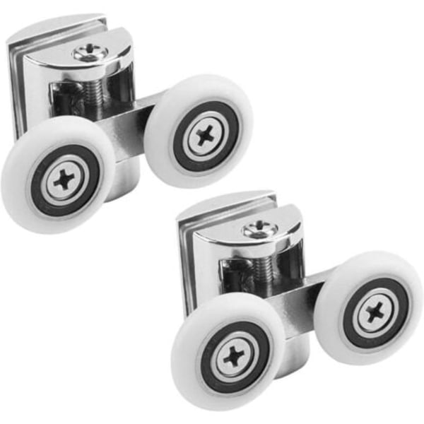 QU/2 stk. 23 mm dusjkabinett-ruller, dobbel rulle nedre erstatningshjul