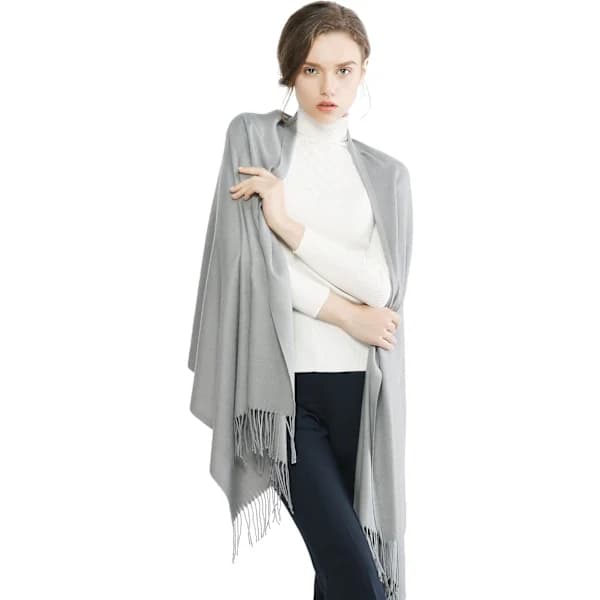 Dame Tørklæder Pashmina Sjal og Wraps til Bryllupstørklæder til Kvinder Vinter-grå