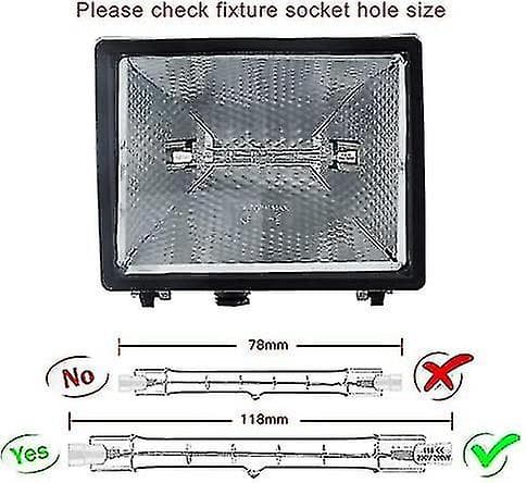 5-pack R7s Halogen Bulb 118mm 400w 230v, R7s Halogen Rod 118mm, R7s Halogen Bulb Dimmable Halogen