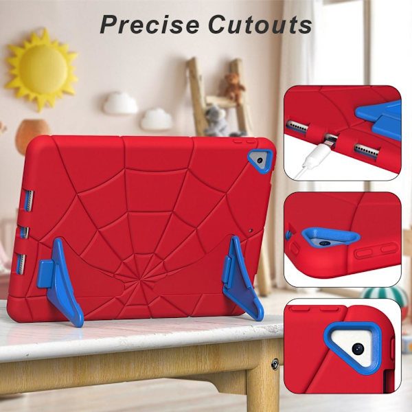 iPad 10.2 Spindelnät Barnskal - Röd-Blå Multicolor multifärg