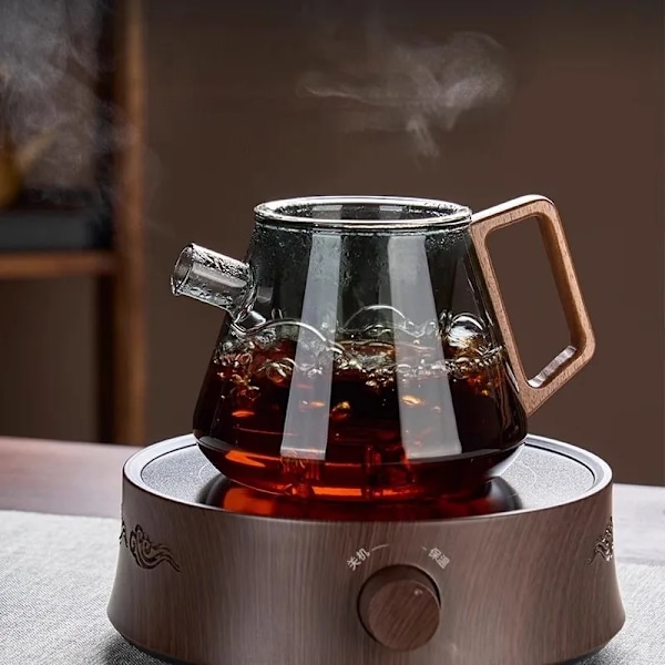QU.GIANXI Kaffemaskine Familie Glas Tekande Sæt Klart Glas Tekop Kung Fu Lille Tekop Pyrex Te Sæt Blomst Tekande