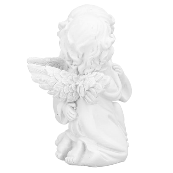 QD-Engelstatue Syntetisk Harpiks Omfavnende Form Hvid Engel Ornament til Skrivebordsdekoration Engel Højre 0.2