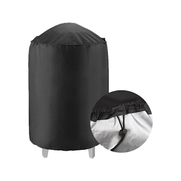 Kedelgrillovertræk 190T Polyester Vandtæt UV-resistent til kulgrill Udendørs Sort 27,5 x 27,5 tommer