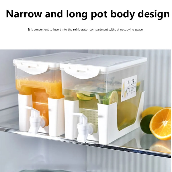 QU.3.5L Juice Lemonade Dispenser Lækagesikker Drikkevare Dispenser med Hane Juicekande Med Hane Drikkevare Flaskebeholder til Køleskab