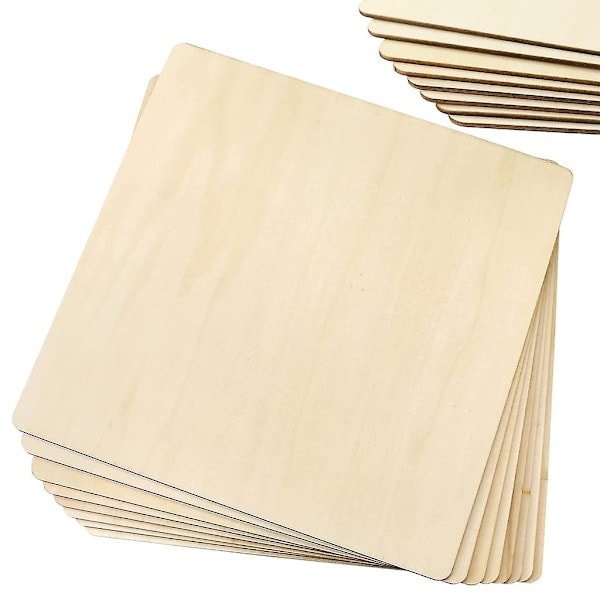 \"QD\" 4 stk. Trekanter Ubehandlet Lind Kryssfiner Treplater Tykke Blank Tre 30*30cm