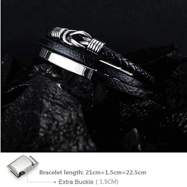 Läderarmband för män, äkta läderarmband