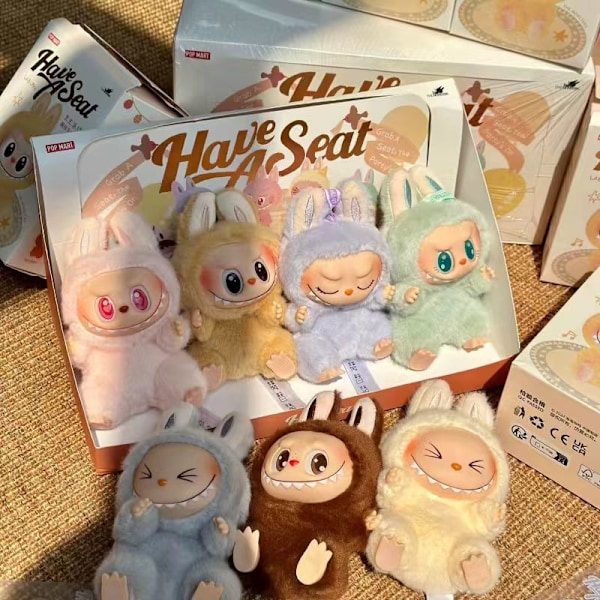 Labubu Docka Första Generationen Labubu Nyckelring Mart Hög Kvalitet Macaron Blind Box Plyschleksaker Monster Labubus La Bubu Original_qd F