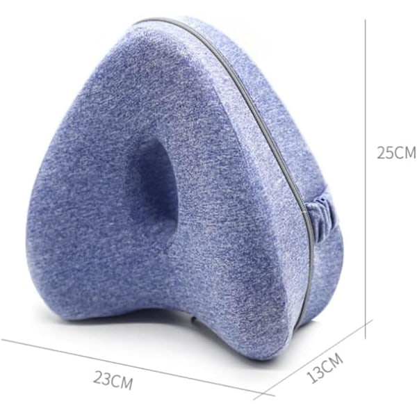 QU/Smooth Ryggmärgsinriktningskudde för Memory Foam-kudde och Knäkudde för Sidosovare Lindrar Höft- och Benvärk Lake blue