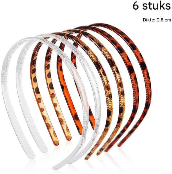 Hårbøjler, dame kam-hårbøjler, foldbare, plastik, 6-pak