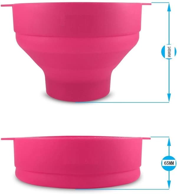 Popcornskål silikone sammenklappelig Rosa