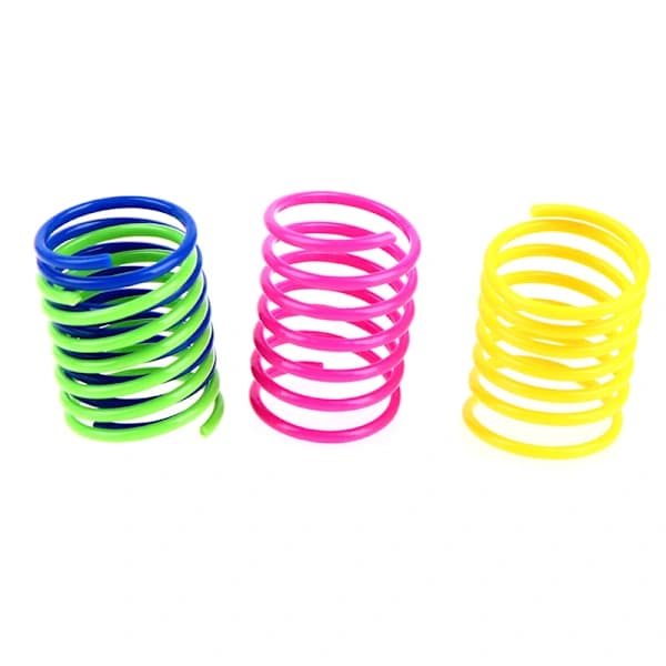 20 stk. holdbare farverige plastikfjedre kattelegetøj til kæledyr