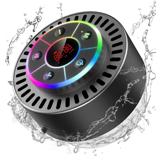 QD+Shower højttaler Bluetooth-kompatibel indbygget mikrofon trådløs højttaler IPX7 vandtæt mini højttaler egnet til fester/udendørs/badeværelse/rejser 241019