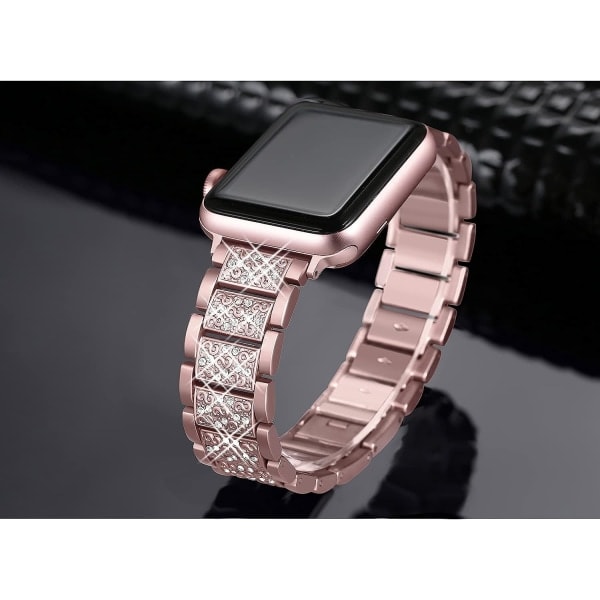 [QD] Rem kompatibel med Apple Watch Rem 38mm 40mm 41mm 42mm 44mm 45mm iWatch Series, Metallarmbånd Justerbart Armbånd