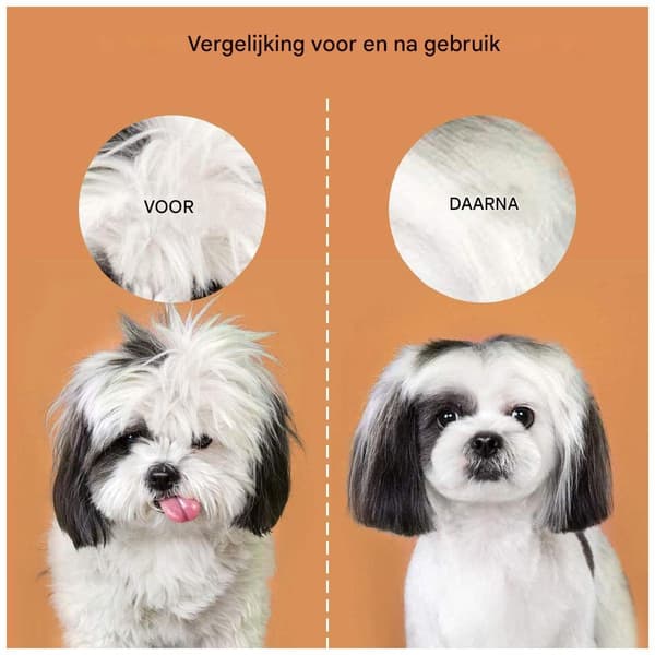 Hårbørste til hunde, kattebørste, dobbeltsidet, bløde børstehår, til hunde og katte med kort/langt hår