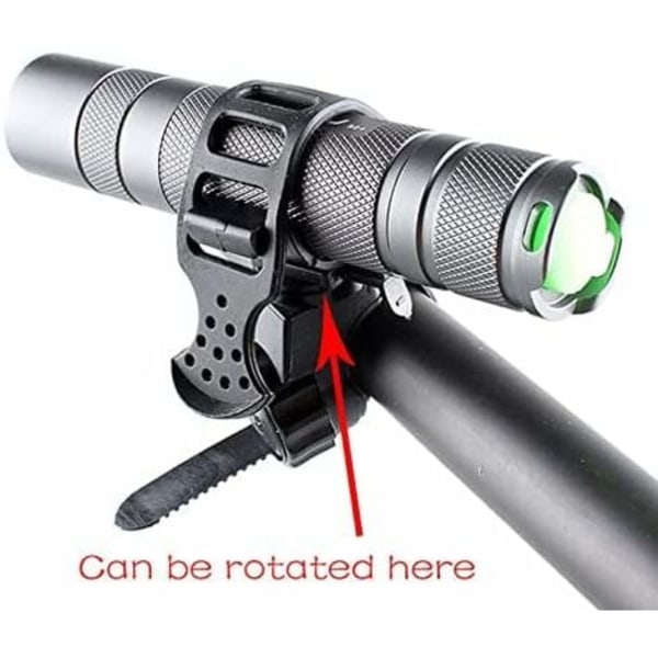 QQU-Cykellommelygtebeslag Klemme 360 Graders Rotation Universal LED Cykellygteholder