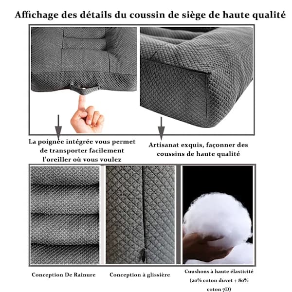Ergonomisk Sittdyna, Tjock Ortopedisk Tryckavlastande Stolskudde för Bil Kontor Rullstol Hem, Grå 40x40cm