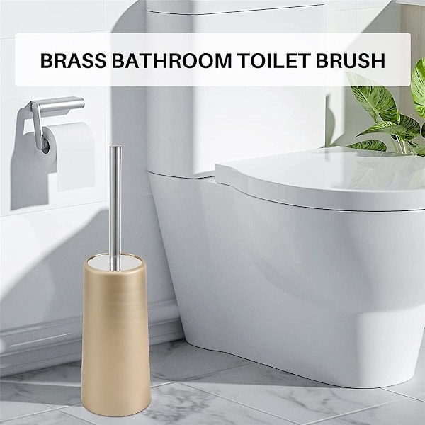 [QD] WC-harja ja pidike ruostumattomasta teräksestä - Kultainen WC-harja kylpyhuoneeseen