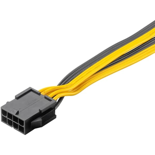 Virtajohdin 8-nastainen naaras - kaksois 6+2 uros PCIe_qq varten