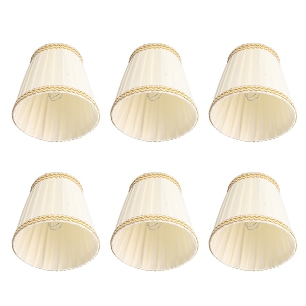 QD-6 st Små Lampskärmar Clip On Trumma Lampskärm Tyg För Ljuskronor Glödlampor Belysningstillbehör