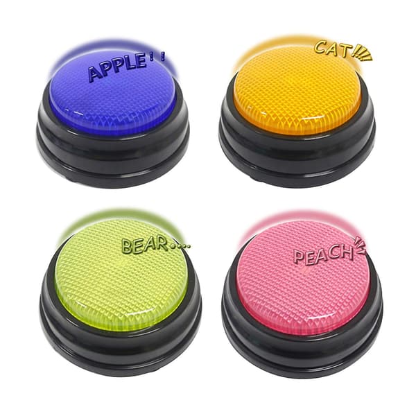 Recordable Talking Button with LED Function Learning Resources Buzzers Pink Blue Blue BL-T
