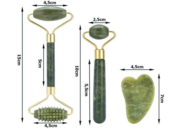 Kompletti Jade roller setti / Kasvohieronta / Jade roller setti Grön green
