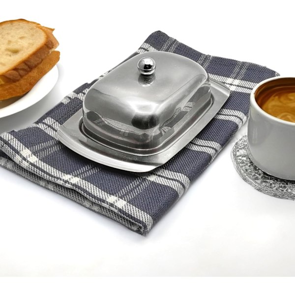 QU*kökshanddukar - Puuvillaiset keittiöpyyhkeet - 5 kpl pakkaus - Erittäin imukykyiset keittiöpyyhkeet - 70 x 50 cm Harmaat keittiöpyyhkeet