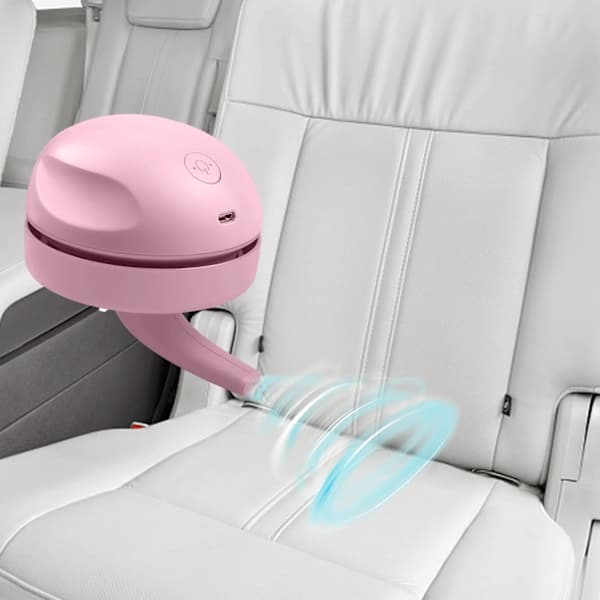 QU) USB-skrivbordsdammsugare (rosa), Mini bärbar dammsugare