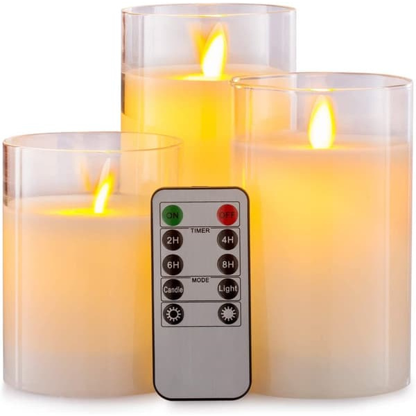 3 stk. LED Bloklys - Transparent