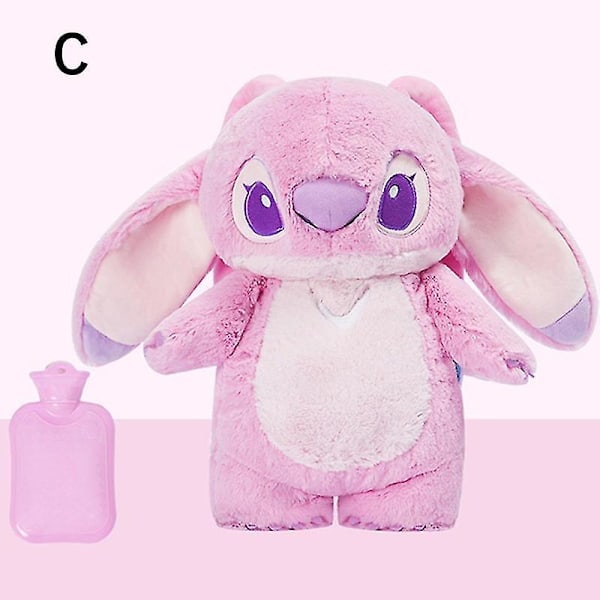 QD-Varmtvannsflaske Myk Vinterplysj Varm Håndveske Hjem Vannpåfylling Gaver Funksjon db pink angel