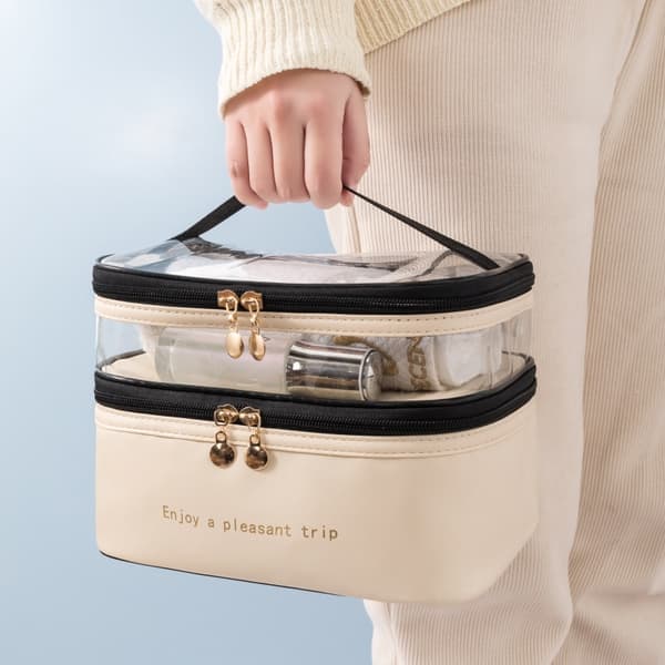 Makeup Taske Toilettaske Beige