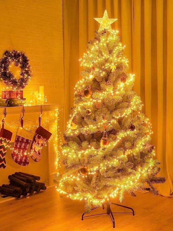 LED String Lights with 200 Lights and Remote Control, 6m USB, for Christmas, Party, Wedding and Christmas Tree Decoration