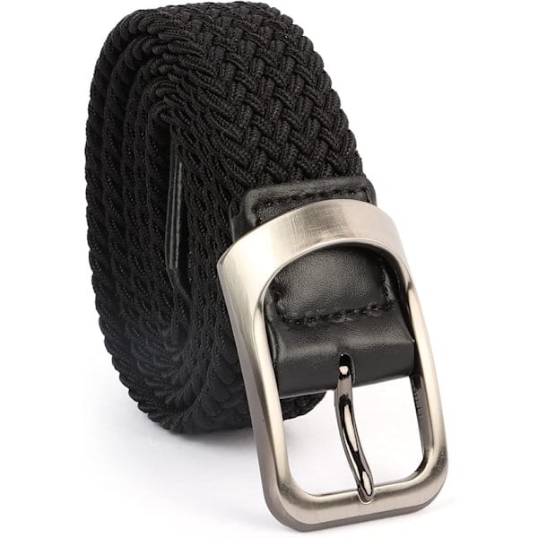 [QD] Bælter til mænd elastiske, mænd bælter stretch elastiske bælter til mænd, flettede vævede bælter til mænd jeans shorts, afslappede bælter