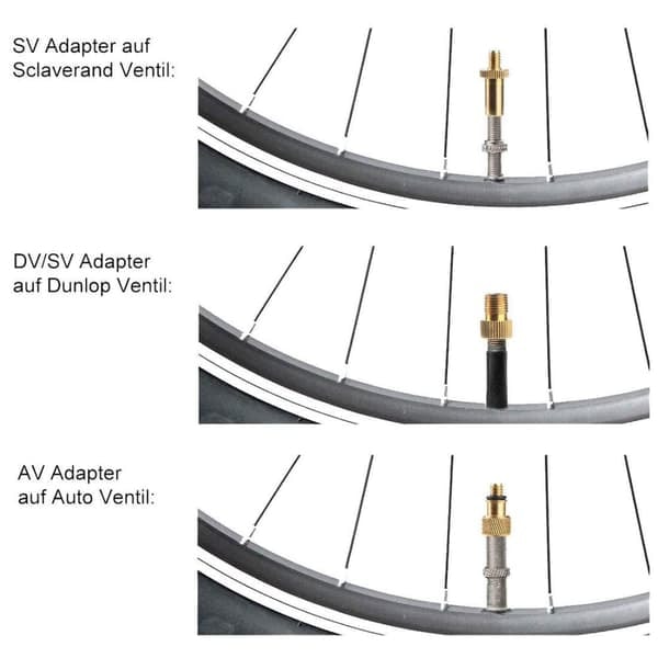 Sykkelventiladapter for luftpumpe / Sett med 15 deler_qq