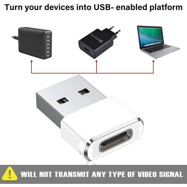 USB till USB C-adapter 2-pack, typ C hona USB och hane-konverteringsladdare för Apple Watch Series 7 8,iphone 11 12 13 14 15 Pro Max