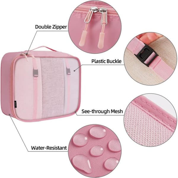 Packkuber - Resväska Organizer - 7 st - Rosa