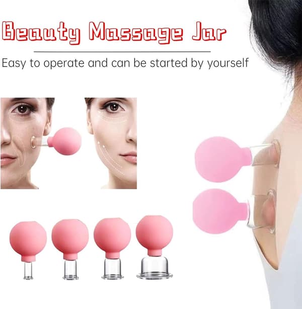 Ansigts Cupping Sæt, Ansigts Cupping, Premium Kvalitet, Cupping Sæt Massage, 4 Stykker