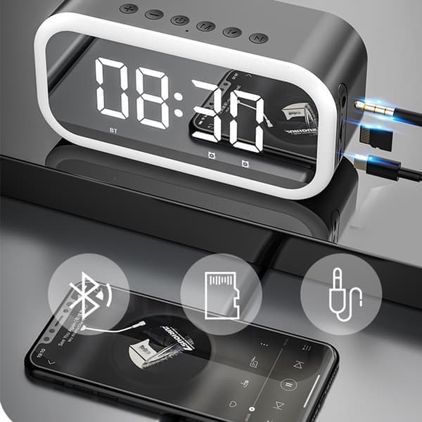 Bluetooth-høyttaler vekkerklokke