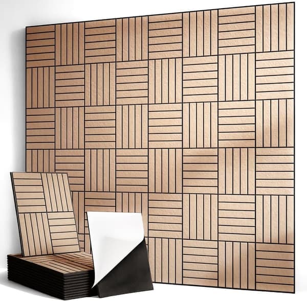12-pack Självhäftande Akustikpaneler 30x30cm, Ljudisolerande Väggpaneler för Studio & Kontor