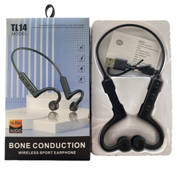 Bone Conduction Træningshovedtelefoner Bluetooth Hovedtelefoner Sort_qq